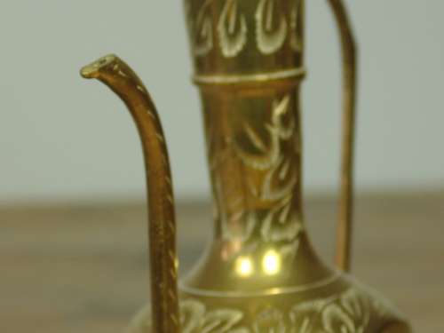 Solid brass vintage Tea Pot, pitcher, 23cm tall