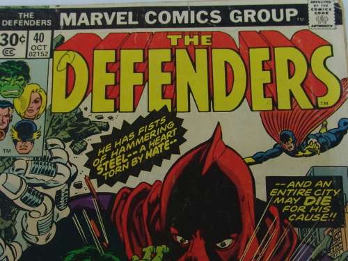 Marvel comics group, The Defenders, Vol.1 no. 40, 1976, rare vintage collectable comic book