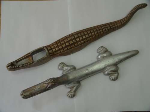 Cast Alluminium Crocodile Nut Cracker, Vintage, large 36cm long