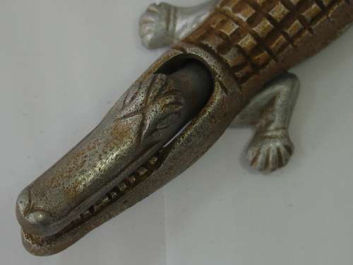 Cast Alluminium Crocodile Nut Cracker, Vintage, large 36cm long