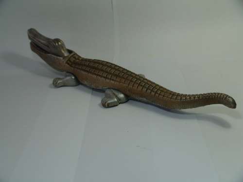 Cast Alluminium Crocodile Nut Cracker, Vintage, large 36cm long