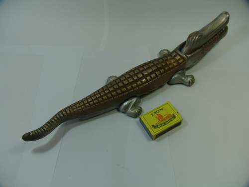 Cast Alluminium Crocodile Nut Cracker, Vintage, large 36cm long