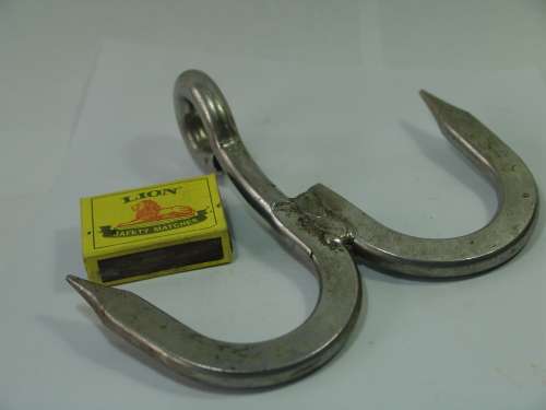 Stainless steel double meat hook, 15cm x 17cm