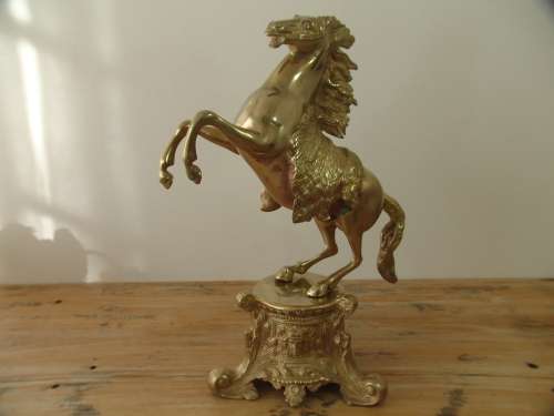 Large vintage solid brass Horse statue - 43cm high