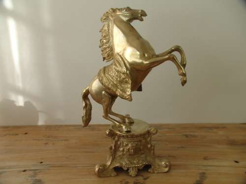 Large vintage solid brass Horse statue - 43cm high