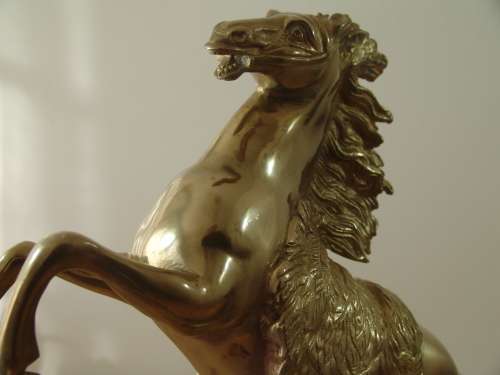 Large vintage solid brass Horse statue - 43cm high