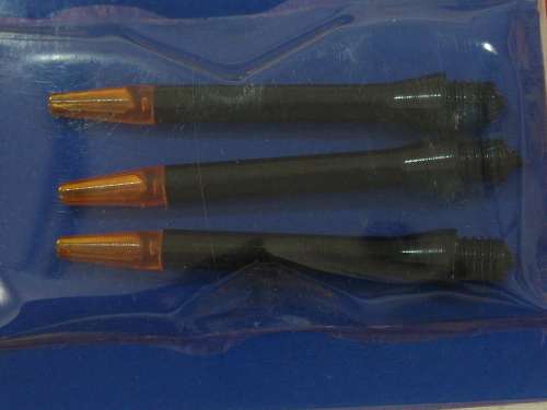 SpinSport Dart Shafts, pack of 3, 1/4 BSF - Black and orange - in original packing, vintage
