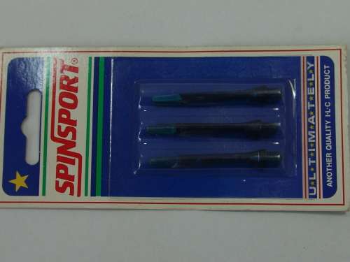 SpinSport Dart Shafts, pack of 3, 1/4 BSF - Black and Blue - in original packing, vintage