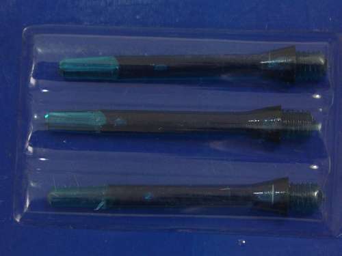 SpinSport Dart Shafts, pack of 3, 1/4 BSF - Black and Blue - in original packing, vintage