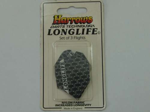 Harrows Longlife Dart Flights, set of 3, Grey - original packing, vintage