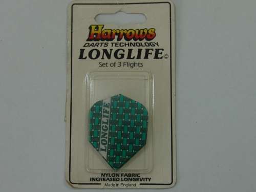 Harrows Longlife dart Flights, set of 3, Green - original packing, vintage