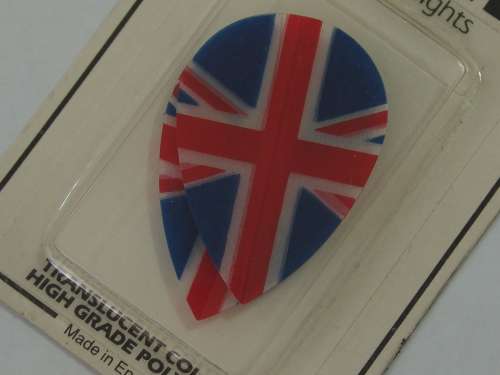 Harrows Polyester Dart Flights, set of 3 (round), Union Jack - original packing, vintage