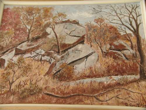 Original oil on board by R. Smit 1972, 25cm x 35cm