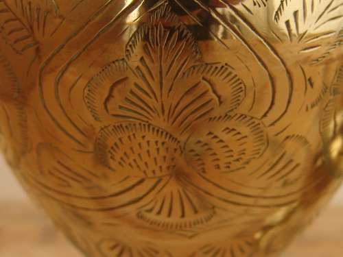 Set of 4 vintage solid brass Vases, very large to small, 36cm, 20cm, 12cm, 12cm