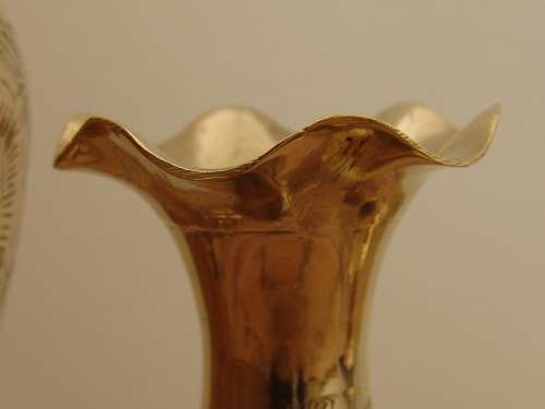 Set of 4 vintage solid brass Vases, very large to small, 36cm, 20cm, 12cm, 12cm