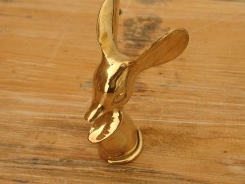 Vintage solid brass Mouse figurine - 10cm high