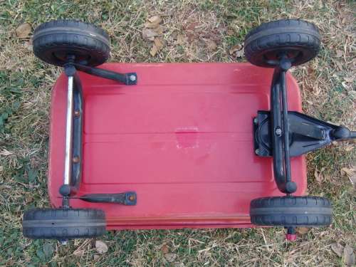 Vintage large Kiddies steel Classic Wagon, pull trolley, 60cm x 39cm x 26cm