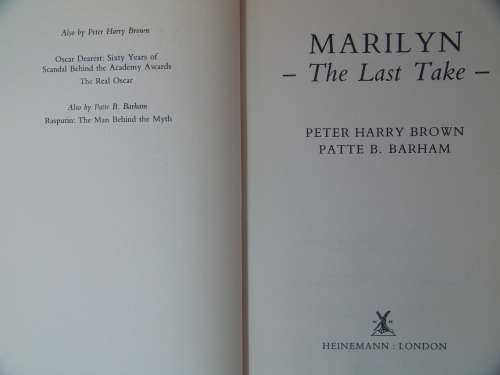 Vintage Marilyn Monroe hard cover book, A dual murder conspiracy by P. Brown, 498 pages - 1992