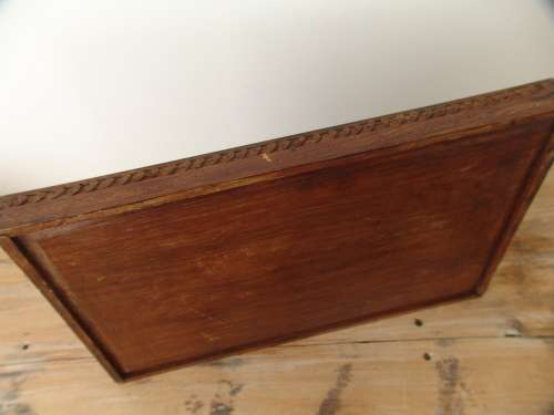 Large vintage wooden Tray with carved detail - 36cm x 55cm