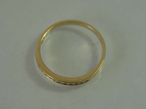 18ct Yellow gold Half Eternity Ring with 11 diamonds, 0,13ct, colour I, VS/SI - NWJ Valuation cert.