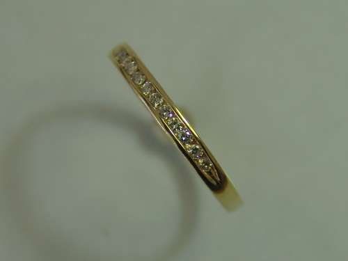 18ct Yellow gold Half Eternity Ring with 11 diamonds, 0,13ct, colour I, VS/SI - NWJ Valuation cert.