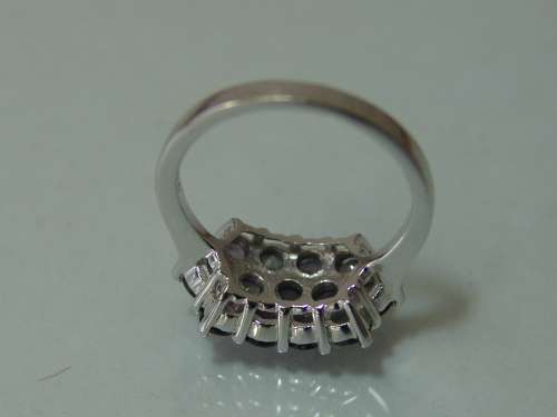 Antique 925 solid Silver art nouveau ring with 13 Garnets - 3grams