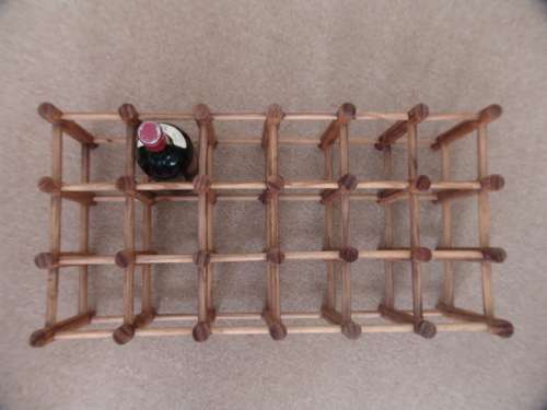 Vintage Wine rack, wood construction, 18 bottles