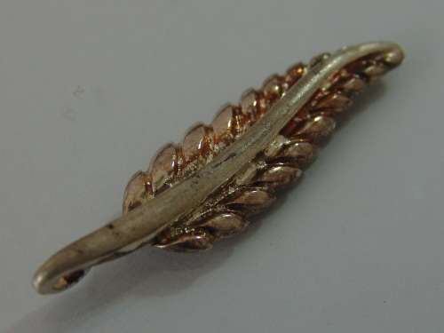 Vintage Silver gilded leaf shaped Pendant - 45mm