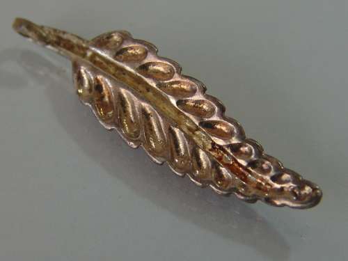 Vintage Silver gilded leaf shaped Pendant - 45mm