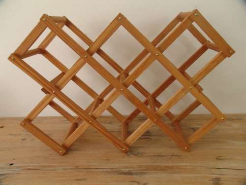 Concertina wooden Wine Rack for 10 Bottles - 49cm x 33cm