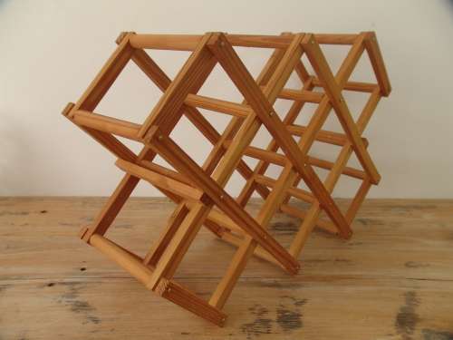 Concertina wooden Wine Rack for 10 Bottles - 49cm x 33cm