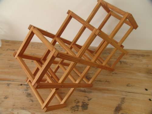 Concertina wooden Wine Rack for 10 Bottles - 49cm x 33cm