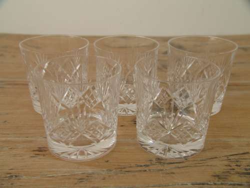 Crystal Whiskey Glasses, set of 4 - vintage + 1 free