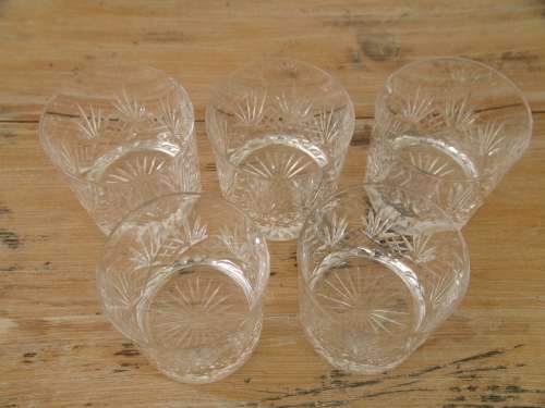 Crystal Whiskey Glasses, set of 4 - vintage + 1 free