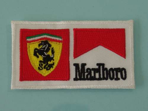 Embroidered Marlboro / Ferrari patch badge - 7cm x 4cm