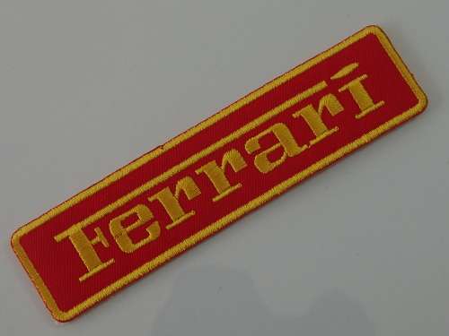 Embroidered Ferrari patch badge - large, 120mm x 30mm