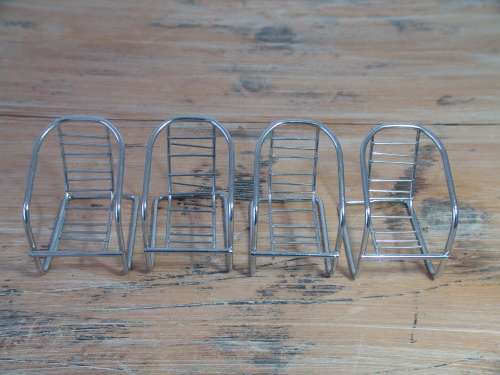 Set of 4 Miniature chromed Chairs - 9cm x 6cm x 9cm