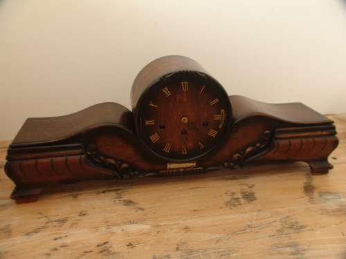 Large vintage wooden Mantel Clock, not working - 72cm x 14cm x 27cm
