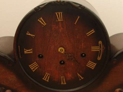 Large vintage wooden Mantel Clock, not working - 72cm x 14cm x 27cm