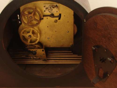 Large vintage wooden Mantel Clock, not working - 72cm x 14cm x 27cm