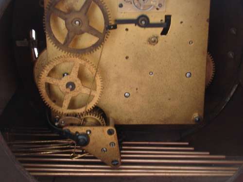 Large vintage wooden Mantel Clock, not working - 72cm x 14cm x 27cm