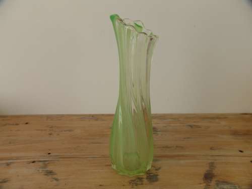 Large vintage green Murano art glass Vase, 1940's - 38cm tall