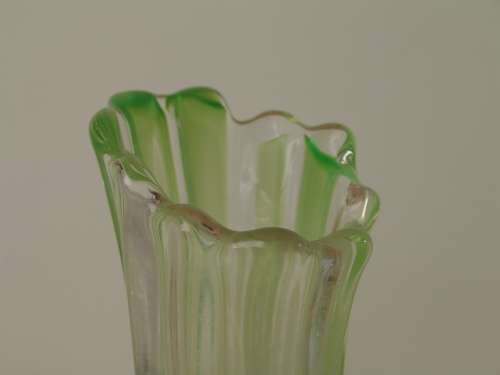 Large vintage green Murano art glass Vase, 1940's - 38cm tall