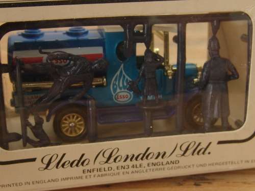 Lledo days gone, collectable die cast scale model car, Esso petrol truck with figurines, mint in box