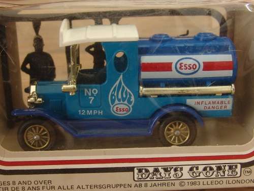 Lledo days gone, collectable die cast scale model car, Esso petrol truck with figurines, mint in box