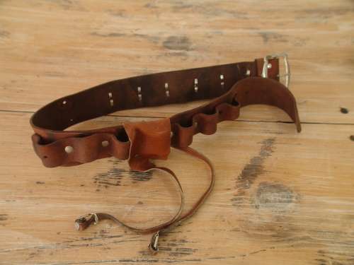 Antique genuine leather ammo Belt - 82cm long