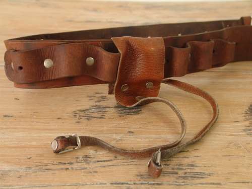 Antique genuine leather ammo Belt - 82cm long