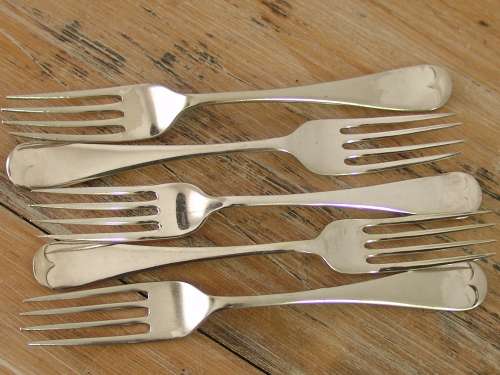 Lot of 9 EPNS forks, mixed