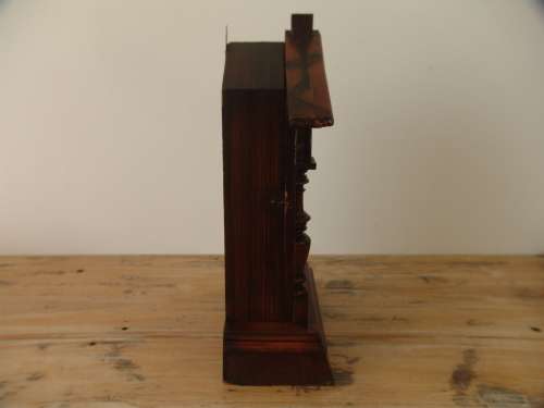 Antique 1890 Junghans Walnut cased Clock with Key. German made, Working order