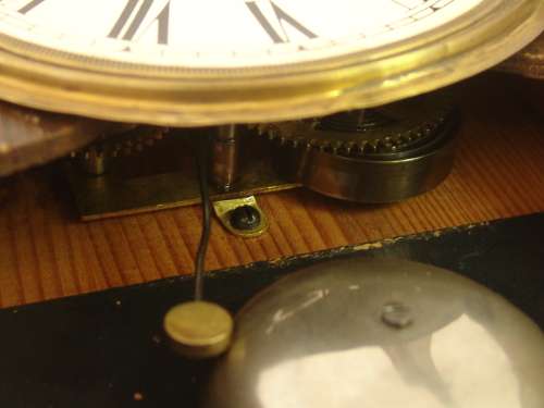 Antique 1890 Junghans Walnut cased Clock with Key. German made, Working order